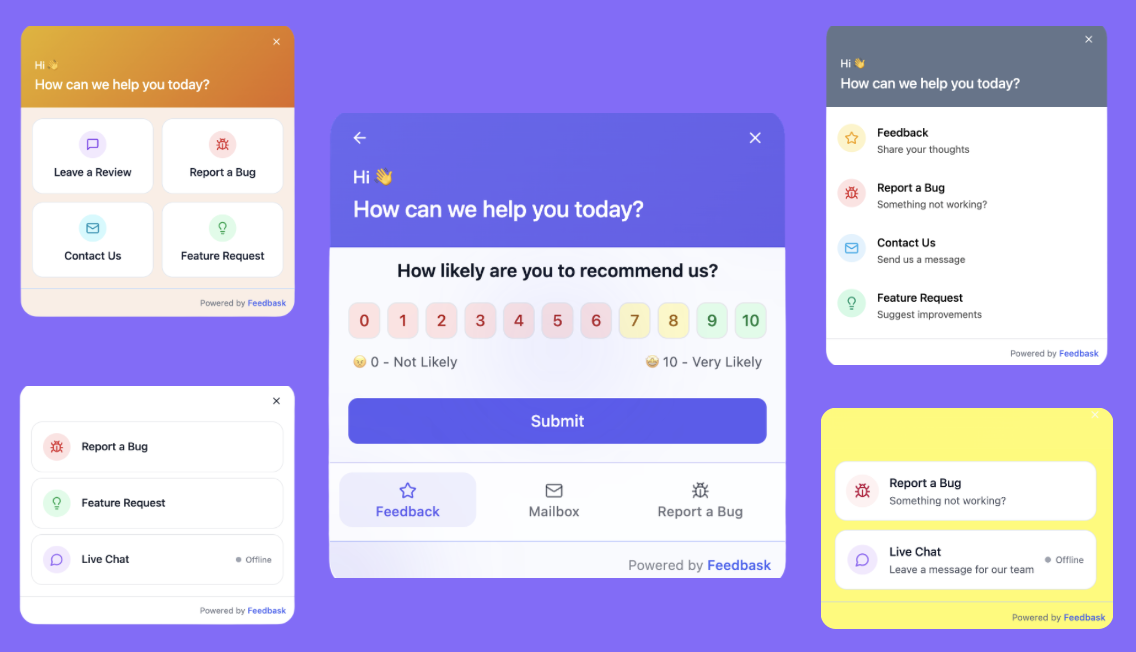Feedbask customization options